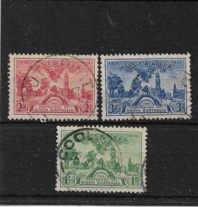 AUSTRALIA 1936 SOUTH AUSTRALIA CENTENARY SET SG 161/163 FINE USED Cat £18