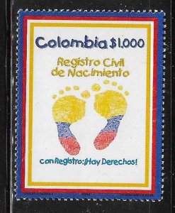 Colombia 2000 Birth Registration Sc 1173 MNH A278