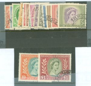 Rhodesia & Nyasaland #141-155 Used Single (Complete Set)