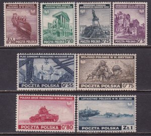 Poland 1941 Sc 3K1-8 Polish Army Military Forces Abroad Stamp MH