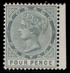 TOBAGO QV SG22, 4d grey, NH MINT.