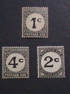 ​BRITISH HONDURAS-SC# J1-3 VERY OLD POSTAGE DUE STAMPS- MINT-VERY FINE