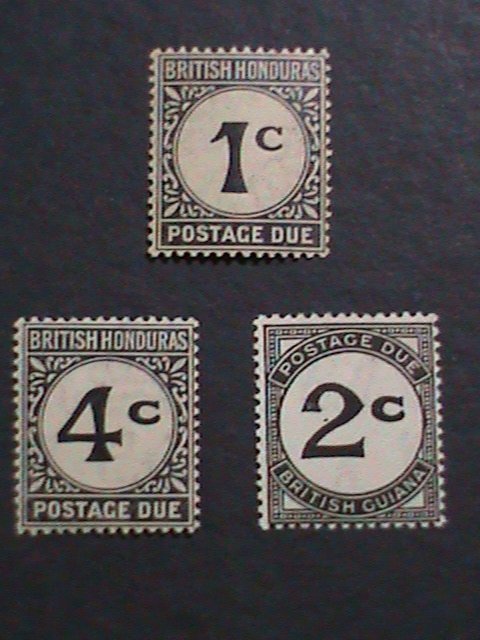 ​BRITISH HONDURAS-SC# J1-3 VERY OLD POSTAGE DUE STAMPS- MINT-VERY FINE