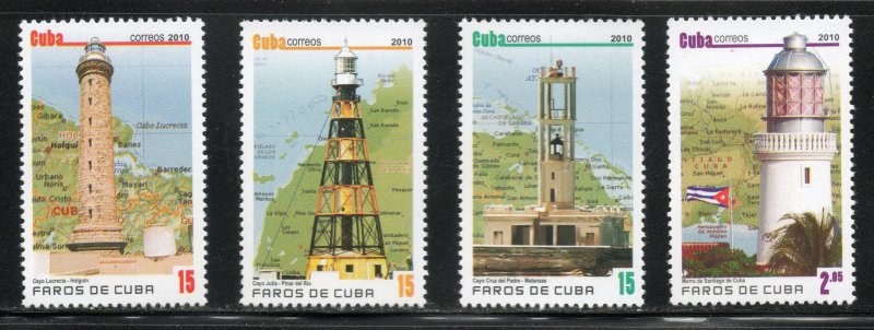 CUBA Sc# 5155-5158  LIGHTHOUSES  Cpl set of 4 stamps  2010  MNH