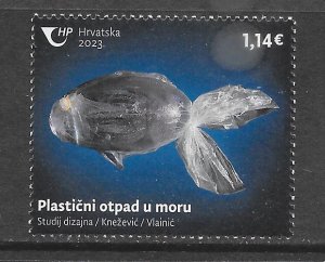 FISH - CROATIA  2023 ISSUE PLASTIC WASTE MNH