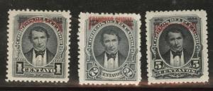 Ecuador Scott o20-22 MH* 1894 official short set