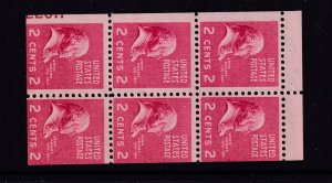 1943 John Adams Prexy Sc 806b pane MNH 3 mm with 30% plate number 22011 (X4