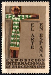 1929 Spain Poster Stamp Barcelona International Art Exhibition