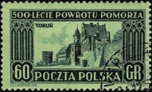 1954 Poland Scott Catalog Number 641 Used