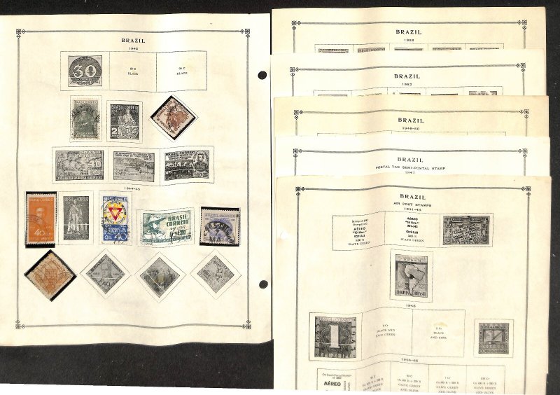 Brazil Stamp Collection on 70 Scott International Pages, 1844..1996 (BD)
