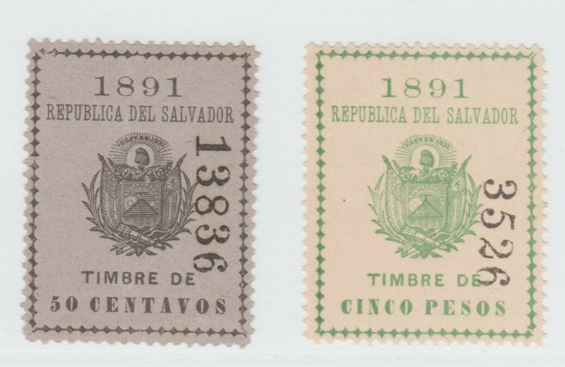 El Salvador Revenue Fiscal stamp 8-31-21- nice- no gum mnh