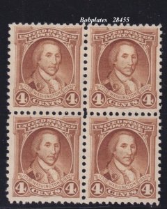 BOBPLATES #709 Washington Block of 4 VF H SCV=$2.9