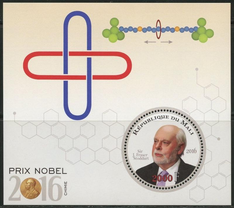 MALI NOBEL PRIZE WINNERS CHEMISTRY 2016 SIR JF STODDART  SOUVENIR SHEET MINT NH