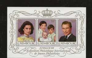 Luxembourg 1988 Juvalux exhibition, Royalty miniature sheet sg.MS1225 MNH