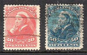 Canada Stamps #46-47 Used