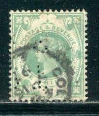 Great Britain Scott # 122, used, perfin