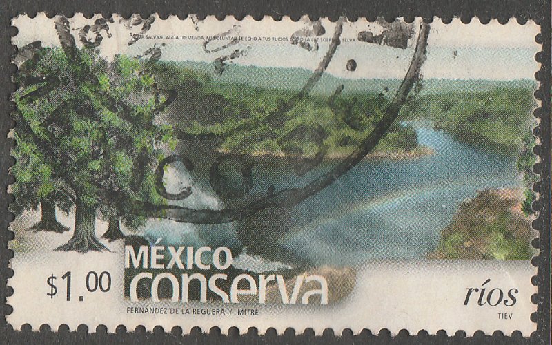 MEXICO CONSERVA 2255, $1P RIVERS. USED. VF. (898)