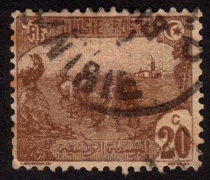 1906, Tunisia 20c, Used, Sc 38