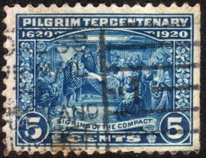 1920, US 5c, Pilgrim Tercentenary, Used, Sc #550