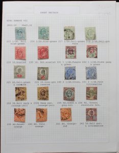 GREAT BRITAIN : 1902 KEVII ½d to 10/- Specialised collection of DLR printings.