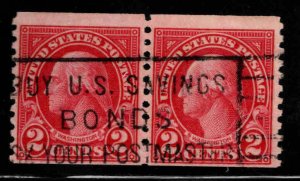 USA Scott 599 perf 10 stamp pair with Buy US Savings Bonds Add