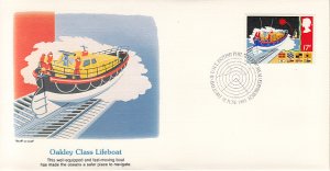 Great Britain 1985 FDC Sc #1107 17p Lifeboat Safety at Sea