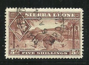 Album Tesori Sierra Leone Scott# 183 5sh George VI Riso Harvest VFU Cds