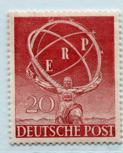 GERMANY BERLIN 1950 ERP 9N68 MICHEL 71Y MISSING WATERMARK VERY RARE PERFECT MNH