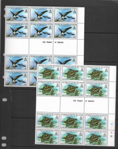 Turks and Caicos 380-4 MNH Whale/Bird set cpl. x 12, vf. see desc. 2019 CV 97.80