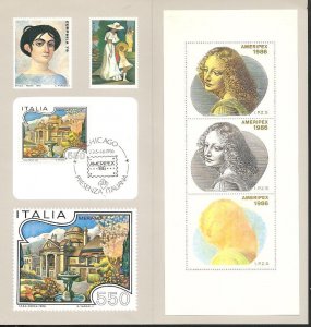 Italy 1986 AMERIPEX Show Card