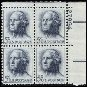 US #1213b WASHINGTON MNH UR PLATE BLOCK #27994