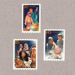 DIE CUT = CHRISTMAS = BABY JESUS, MARY Set of 3  MNH Canada 2005 #2125i-2127i