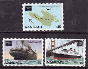 Vanuatu-Sc#419-21- id9- unused NH set-Ships-1986-