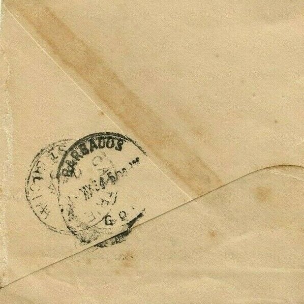 15c w 3x5c airmail for 1/2 oz 1934 to BARBADOS BWI w/receiver Canada cover