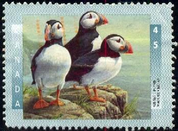 Bird, Atlantic Puffin, Canada stamp SC#1592 used