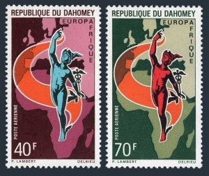 Dahomey C127-C128, MNH. Michel 427-428. EUROPAFRIQUE 1970. Mercury, Maps.