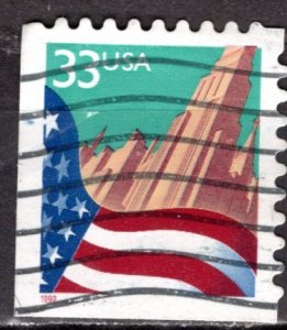 USA; 1999: Sc. # 3279:  Used Perf. 9,8 on 2 or 3  sides  Single Stamp W/Red Date