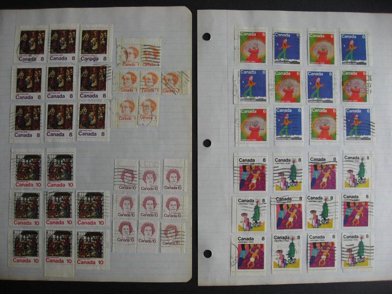 Canada 385 used stamps creating partial, full surrounds, interesting group!