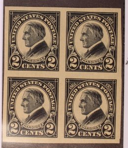 Scott 611 - 2 Cents Harding - MNH - Block Of 4 - SCV 34.00