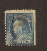 #515 Used F 20c ultramarine Franklin 1917-19 Issue