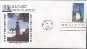 Set of 5 Webcraft Printed FDCs for the 2007 Pacific Lighthouses Issue