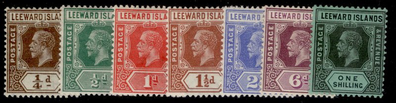 LEEWARD ISLANDS GV SG81-87, 1931-32 DIE I PLATE 23 set, M MINT. Cat £160. DIE I