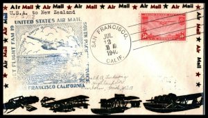 1940 San Francisco CA FAM 19-1 New Zealand with O. A. Ludwig cover (A