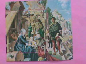 UMM AL QIWAIN-AIRMAIL-STAMP-2003-ADORATION OF THE MAGI-MNH STAMP SHEET -RARE