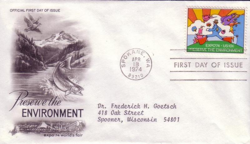 FDC Sc# 1527 Preserve the Enviroment P. Max Artcraft L955