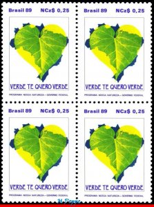 2165 BRAZIL 1989 ENVIRONMENTAL CONSERVATION, PLANTS, MI# 2294 C-1626, BLOCK MNH