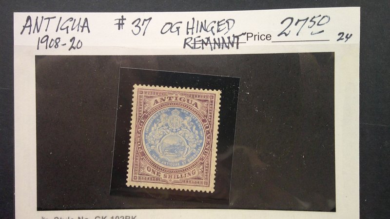 Antigua 1908-20 Scott# 37 XF OG Hinged/Remnant