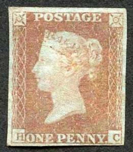 1841 Penny Red (HC) Plate 87 Original Gum Fine Four Margins