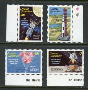 GRENADA GRENADINES APOLLO 11 20th ANNIVERSARY OF THE MOON LANDING SET MINT NH