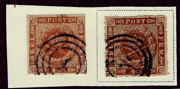 Denmark SC#7 & 7a Used F-VF SCV$16.50...Worth a Close Look!